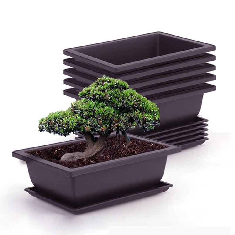 1PC Plastic Flower Pot Balcony Square Flower Pot Flower Bonsai Bowl Nu –  Change Yard