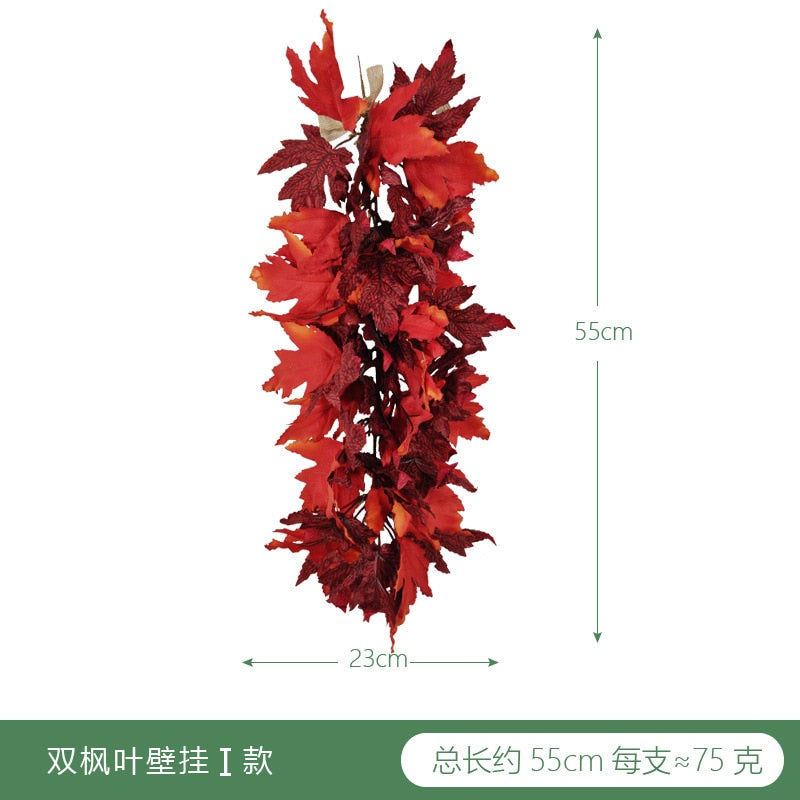 Home Wall Decoration Encryption Green Plant Simulation Willow Leaf Wisteria Strip Pendant Simulation Eucalyptus Pendant