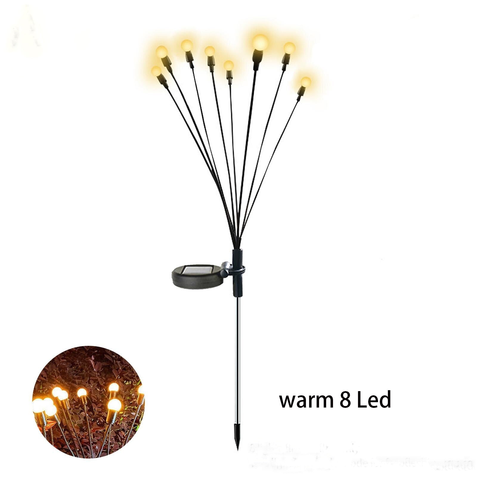 Solar Outdoor Light LED firefly lamp Garden Decoration Waterproof Garden Home Lawn Fireworks Light floor New Year Christmas