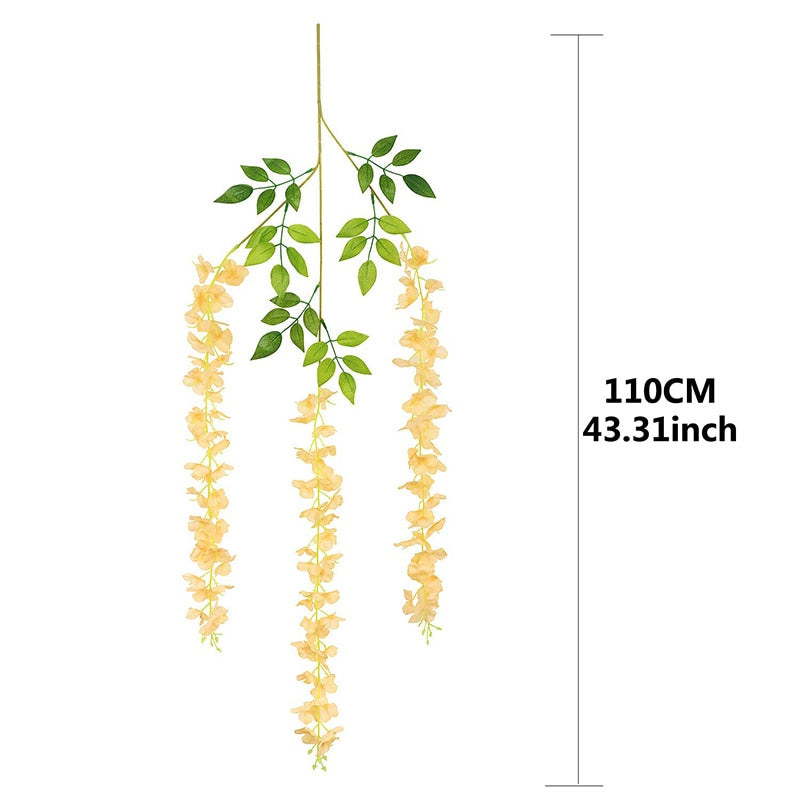 76cm Artificial Green Plants Hanging Ivy Leaves Radish Seaweed Grape Fake Flowers Vine Home Garden Wall Party Decoration