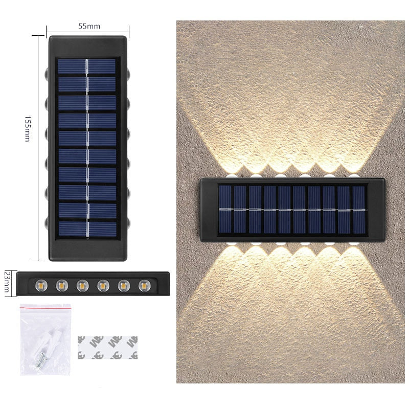 Solar Wall Lamp Outdoor Waterproof Solar Lights Outdoor Solar Led Lights Outdoor Lamp for Garden Street Landscape Balcony Decor