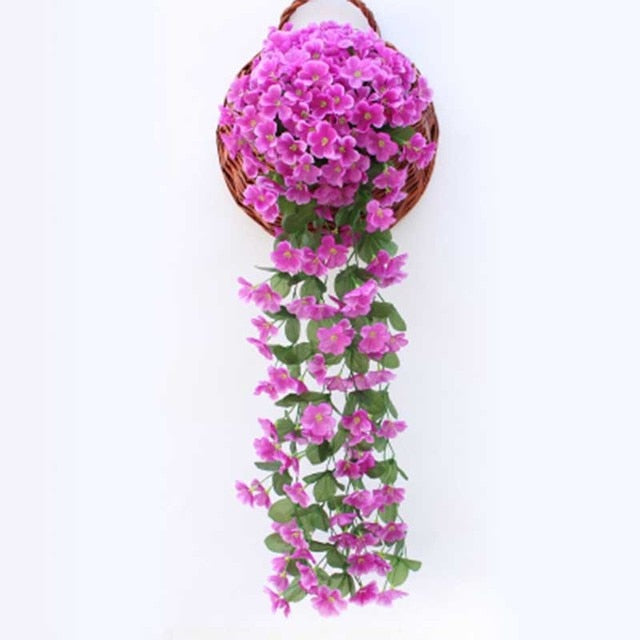 Violet Artificial Flower Party Decoration Simulation Valentine's Day Wedding Wall Hanging Basket Flower Orchid fake Flower