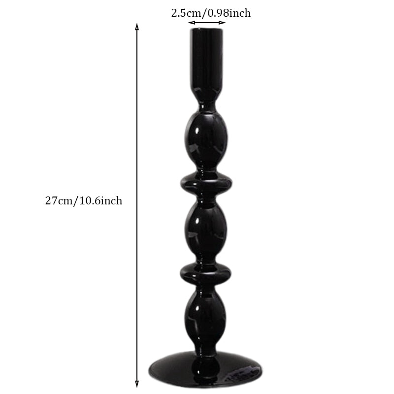 Black Glass Vases Glass Candle Holders for Wedding Home  Flower Vase Decoratio Candlestick Holder  Modern Living Room Decor