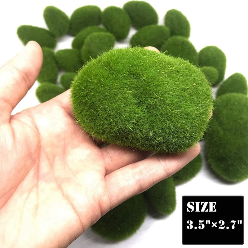 30PCS 3 Size Artificial Moss Rocks Decorative, Green Moss Balls,for Floral Arrangements Gardens and Crafting