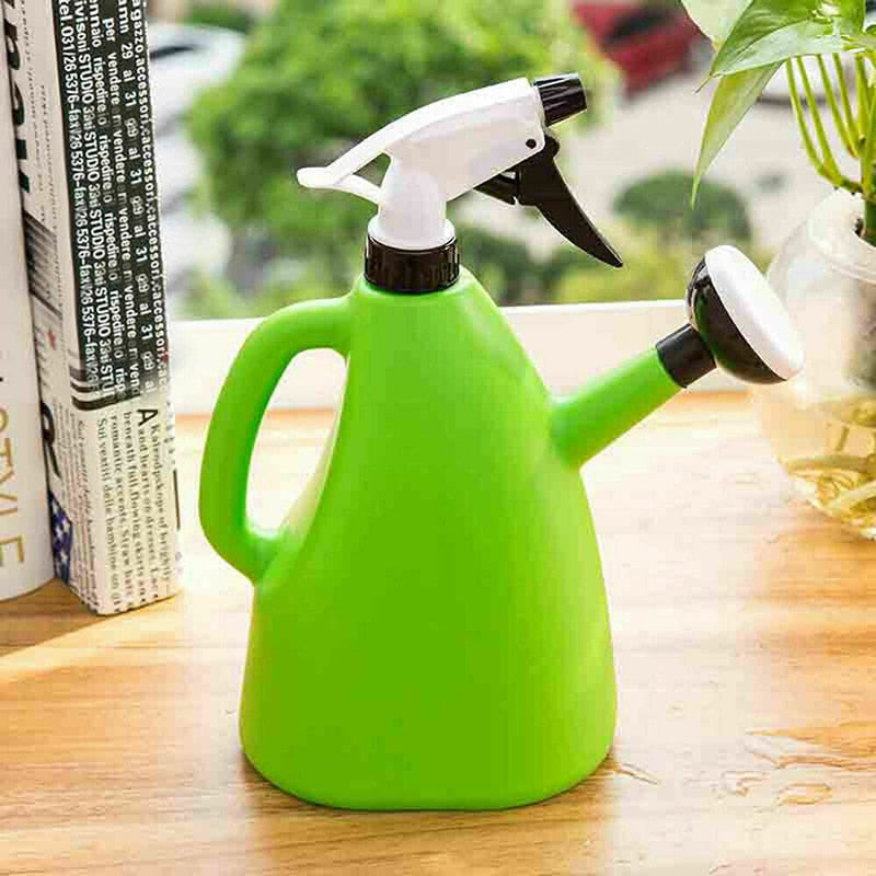 2 In 1 Plastic Watering Can Indoor Garden Plants Pressure Spray Water Kettle Adjustable Sprayer 1L