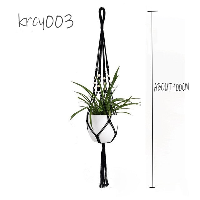 Hot sales hand woven macrame plant hanger plant holder pot tray pot hanger flower pot hanger for home garden