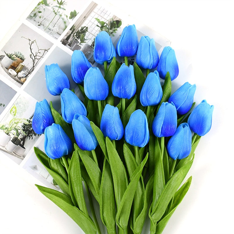 35 cm Tulip Flower Artificial Tulip Bouquet 10/5Pcs PE foam Fake Flower for wedding Ceremony Decor Home Garden Bouquet Decor