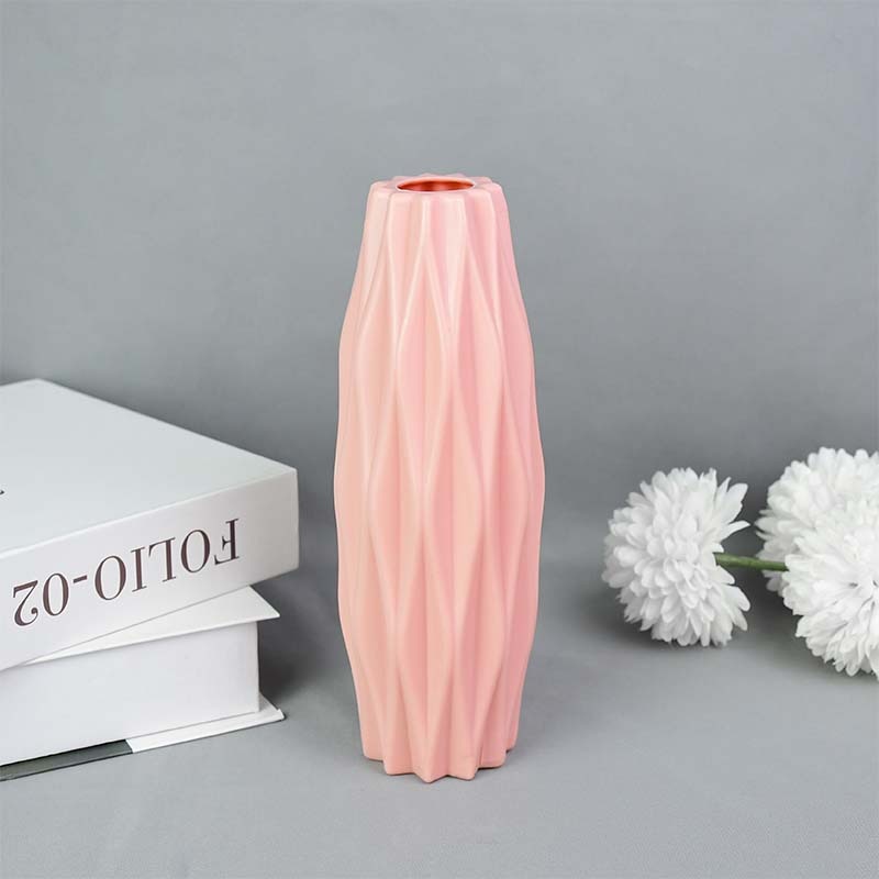 Modern Flower Vase White Pink Blue Plastic Vase Flower Pot Basket Nordic Home Living Room Decoration Ornament Flower Arrangement