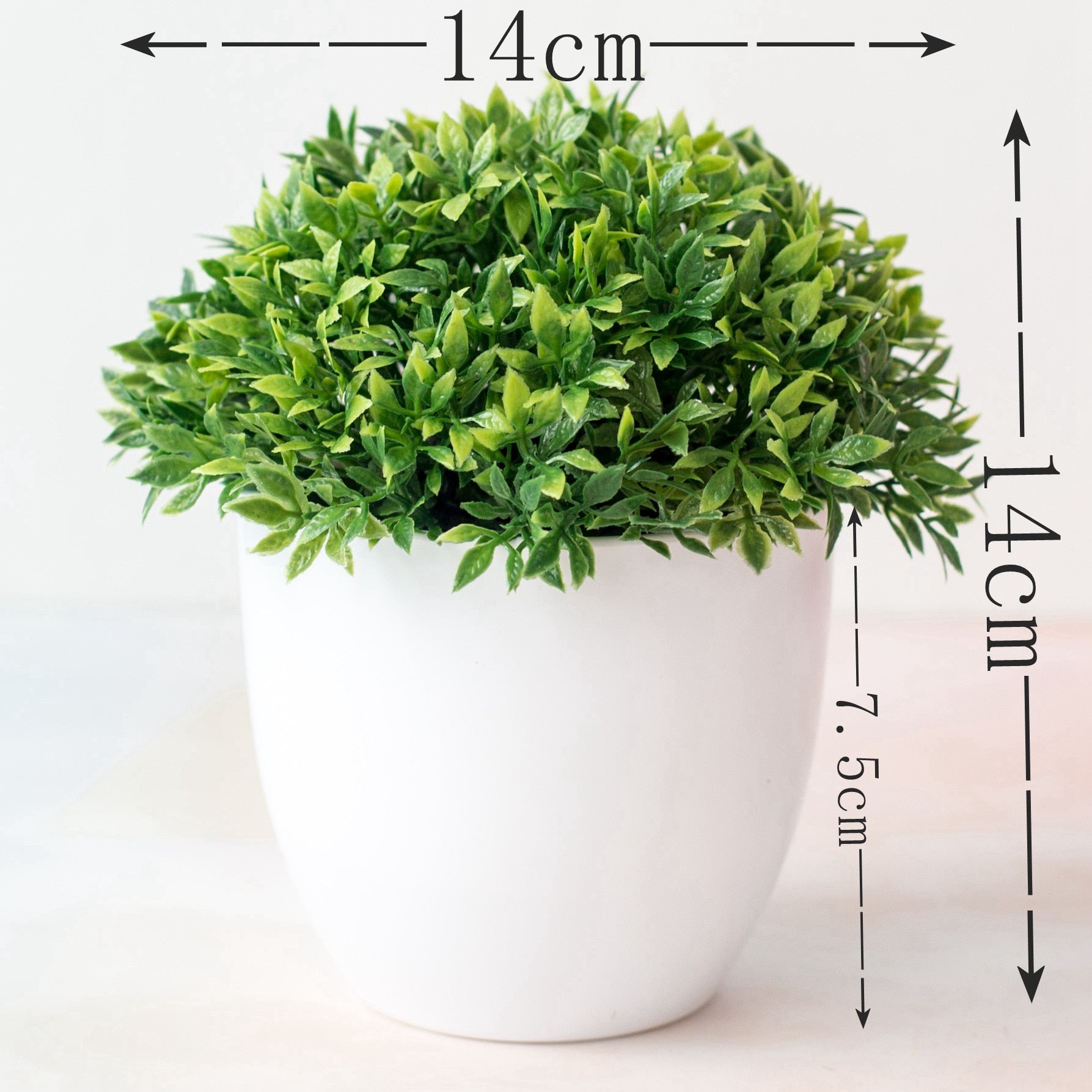 1 Pcs Artificial Green Plants Phoenix Potted  Simulation Grass Ball Home Living Room Decoration Festival Party Office Ornaments