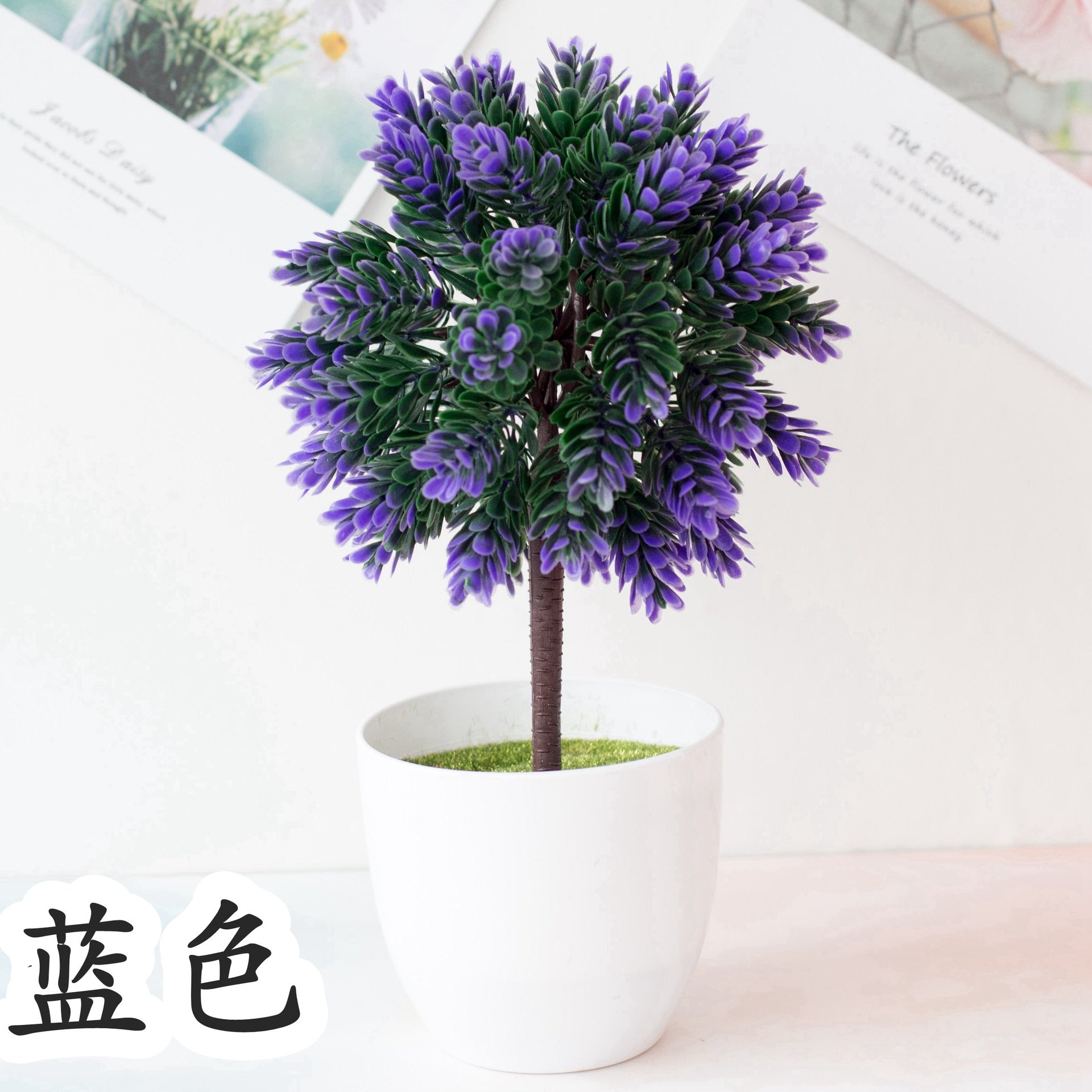 Cherry snowball simulation plant potted grass ball bonsai small tree home decoration flower ornaments creative mini ball