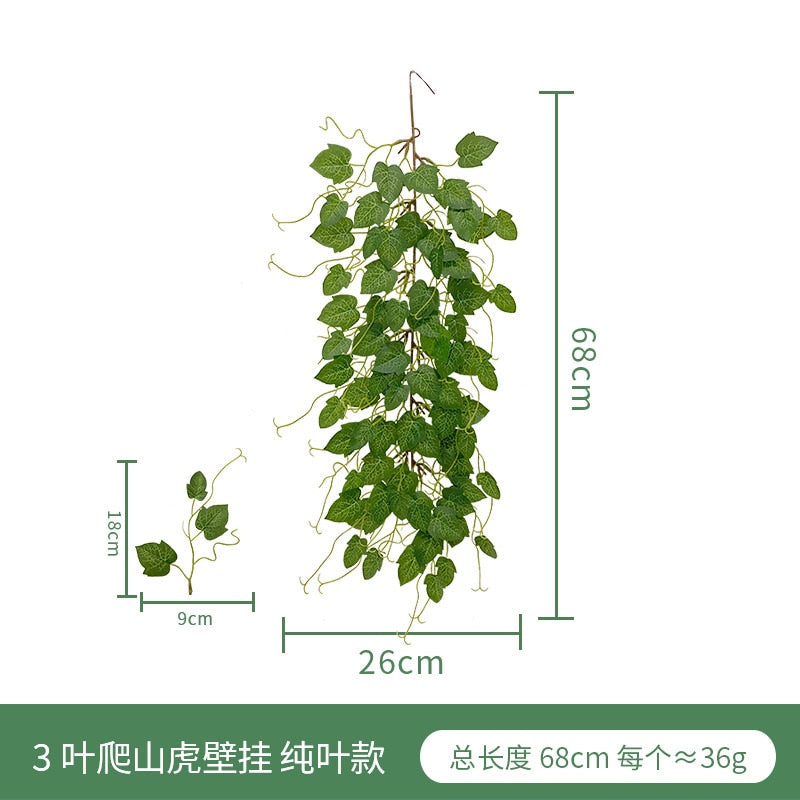 Home Wall Decoration Encryption Green Plant Simulation Willow Leaf Wisteria Strip Pendant Simulation Eucalyptus Pendant