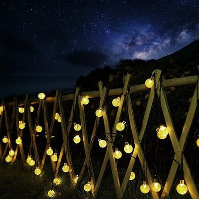 8 Modes Solar Light Crystal ball 5M/7M/12M/ LED String Lights Fairy Lights Garlands For Christmas Party Outdoor Decoration.