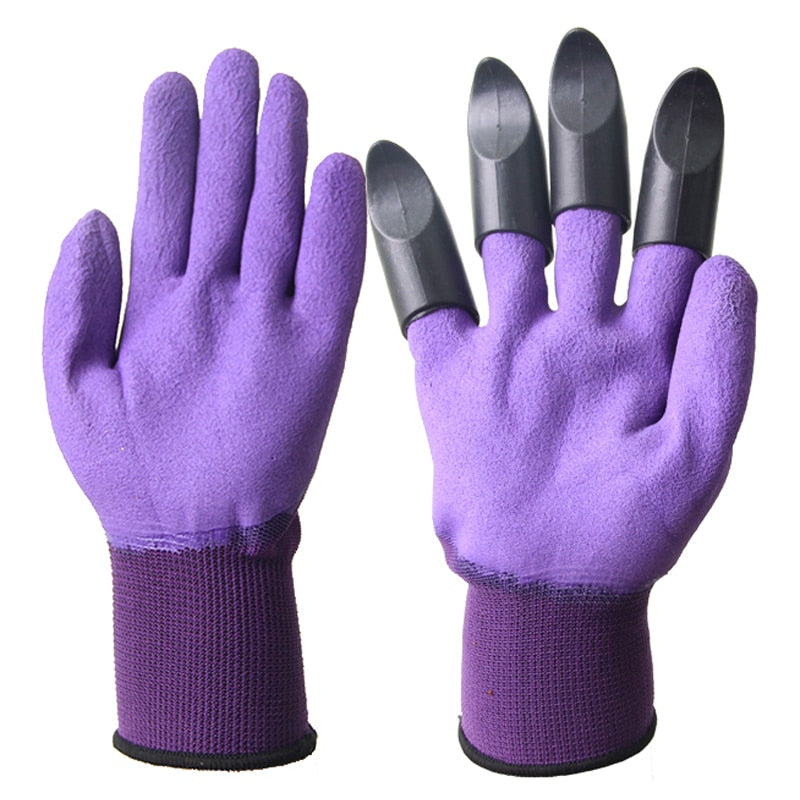 Garden gloves with claw Rubber gloves Garden dig planting waterproof outdoor l work gloves ABS Plastic 4/8 claw