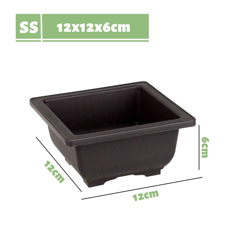 1Pc Imitation Purple Sand Plant Tray Plastic Flower Pot Balcony Square/Rectangular/Hexagon Pot Tray Bonsai Bowl Garden Decor