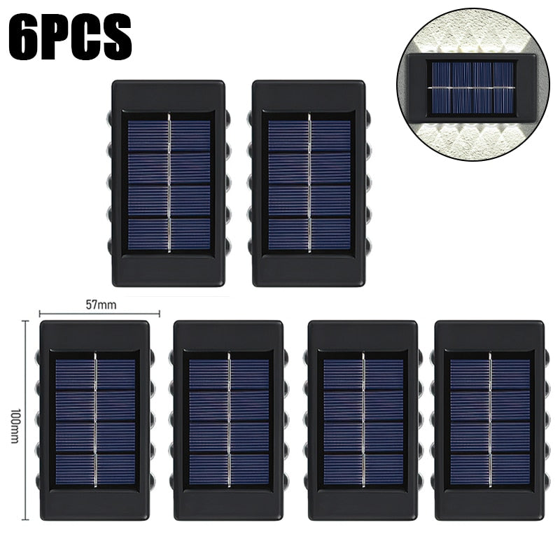 10 LED Solar Wall Lamp Outdoor Waterproof Solar Powered Light UP and Down Illuminate Home Garden Porch Yard Decoration