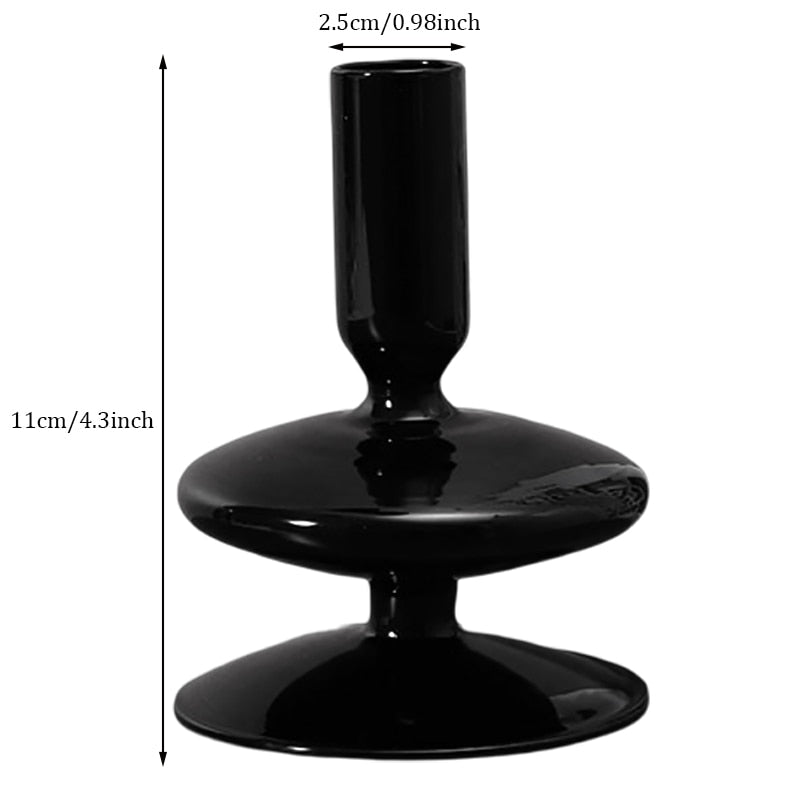 Black Glass Vases Glass Candle Holders for Wedding Home  Flower Vase Decoratio Candlestick Holder  Modern Living Room Decor