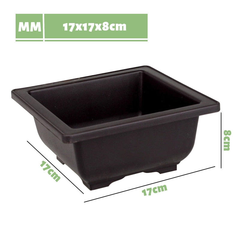 1Pc Imitation Purple Sand Plant Tray Plastic Flower Pot Balcony Square/Rectangular/Hexagon Pot Tray Bonsai Bowl Garden Decor