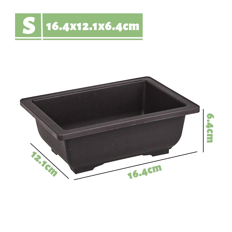 1Pc Imitation Purple Sand Plant Tray Plastic Flower Pot Balcony Square/Rectangular/Hexagon Pot Tray Bonsai Bowl Garden Decor