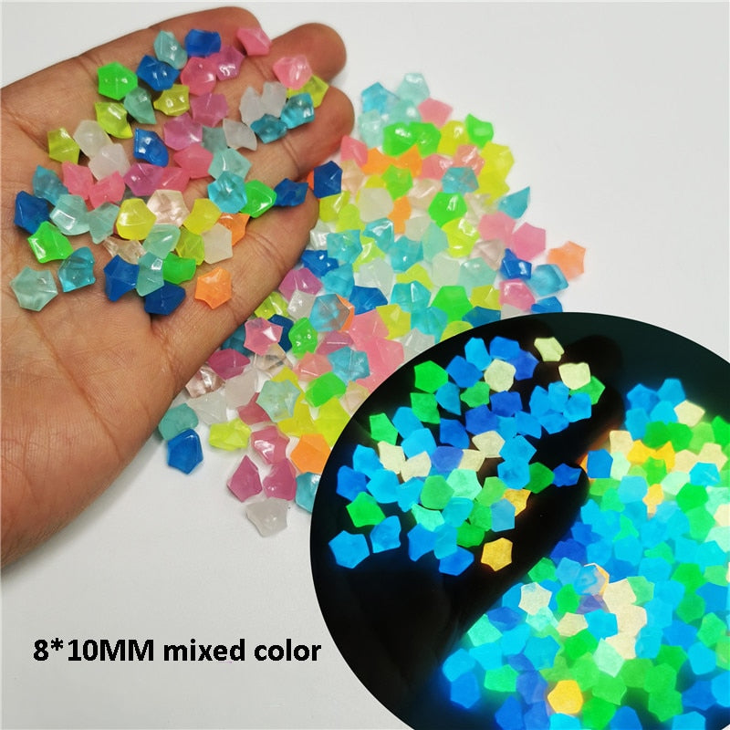 300/500 Pcs Garden Decoration Pebbles Luminous Stone Glow In Dark Decorative Pebbles Outdoor Fish Tank Aquarium Decoration