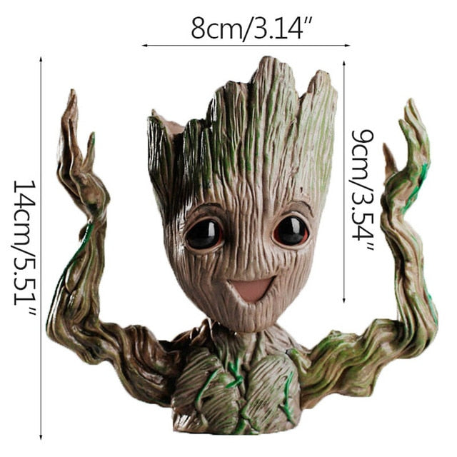 disney Marvel Avengers Groot Mini figure Pen Holder  Flower Pot Anime Toys Action Figure Sitting Groot Christmas Kids Toys Gifts