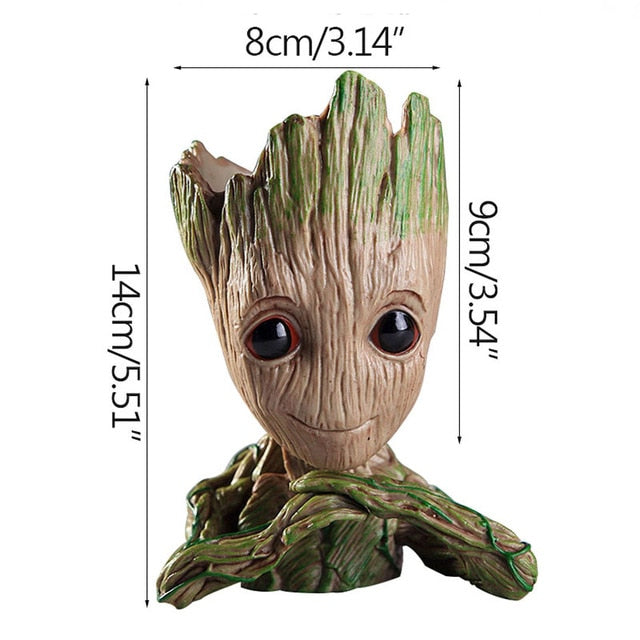 disney Marvel Avengers Groot Mini figure Pen Holder  Flower Pot Anime Toys Action Figure Sitting Groot Christmas Kids Toys Gifts