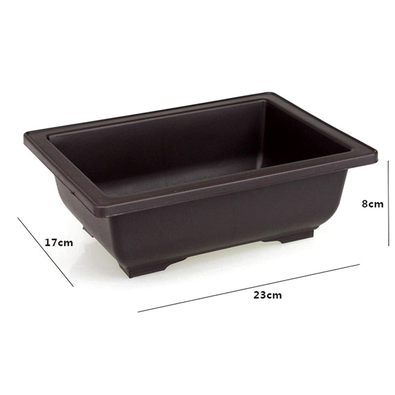 1PC Plastic Flower Pot Balcony Square Flower Pot Flower Bonsai Bowl Nursery Pot Flower Pot Imitation Rectangle Nursery Basin