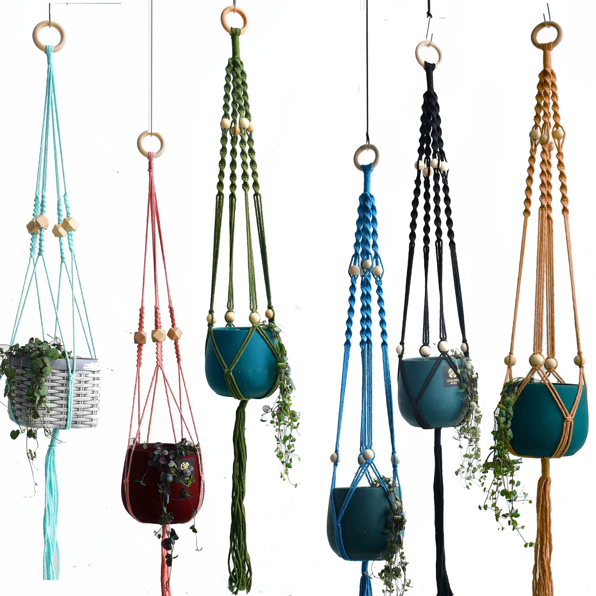 Macrame plant hanger for pot handmade hanger for plant macrame pot hanging with wood bead