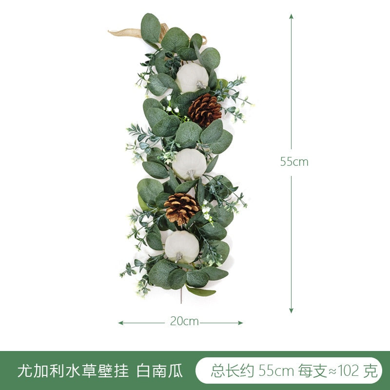 Home Wall Decoration Encryption Green Plant Simulation Willow Leaf Wisteria Strip Pendant Simulation Eucalyptus Pendant