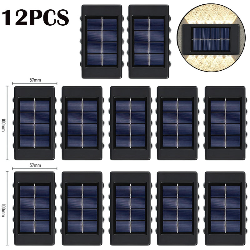 10 LED Solar Wall Lamp Outdoor Waterproof Solar Powered Light UP and Down Illuminate Home Garden Porch Yard Decoration