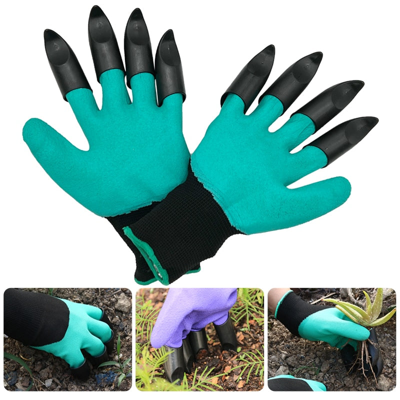 Garden gloves with claw Rubber gloves Garden dig planting waterproof outdoor l work gloves ABS Plastic 4/8 claw