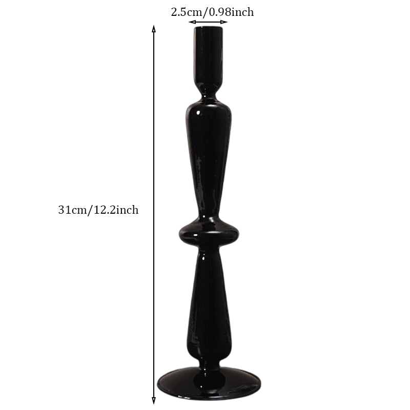 Black Glass Vases Glass Candle Holders for Wedding Home  Flower Vase Decoratio Candlestick Holder  Modern Living Room Decor