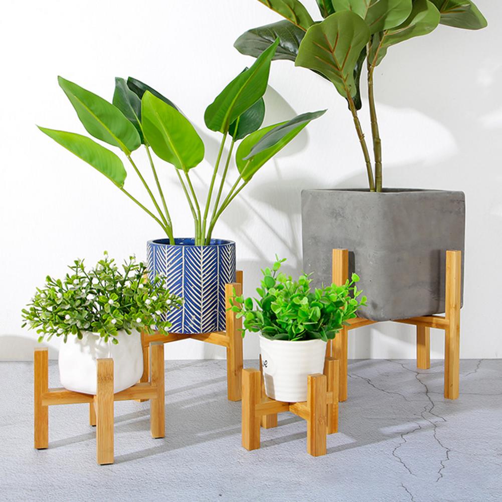 Wooden Plant Stand Flower Pot Base Holder Stool for Home Garden Indoor Outdoor Flower Plant Display Free Standing Bonsai Holder