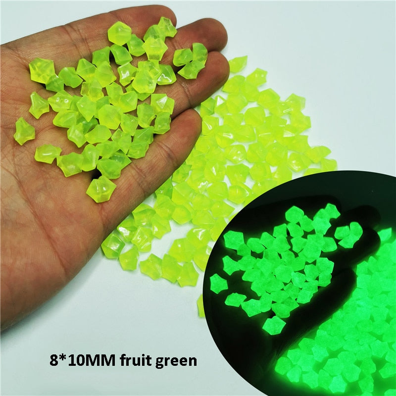 300/500 Pcs Garden Decoration Pebbles Luminous Stone Glow In Dark Decorative Pebbles Outdoor Fish Tank Aquarium Decoration