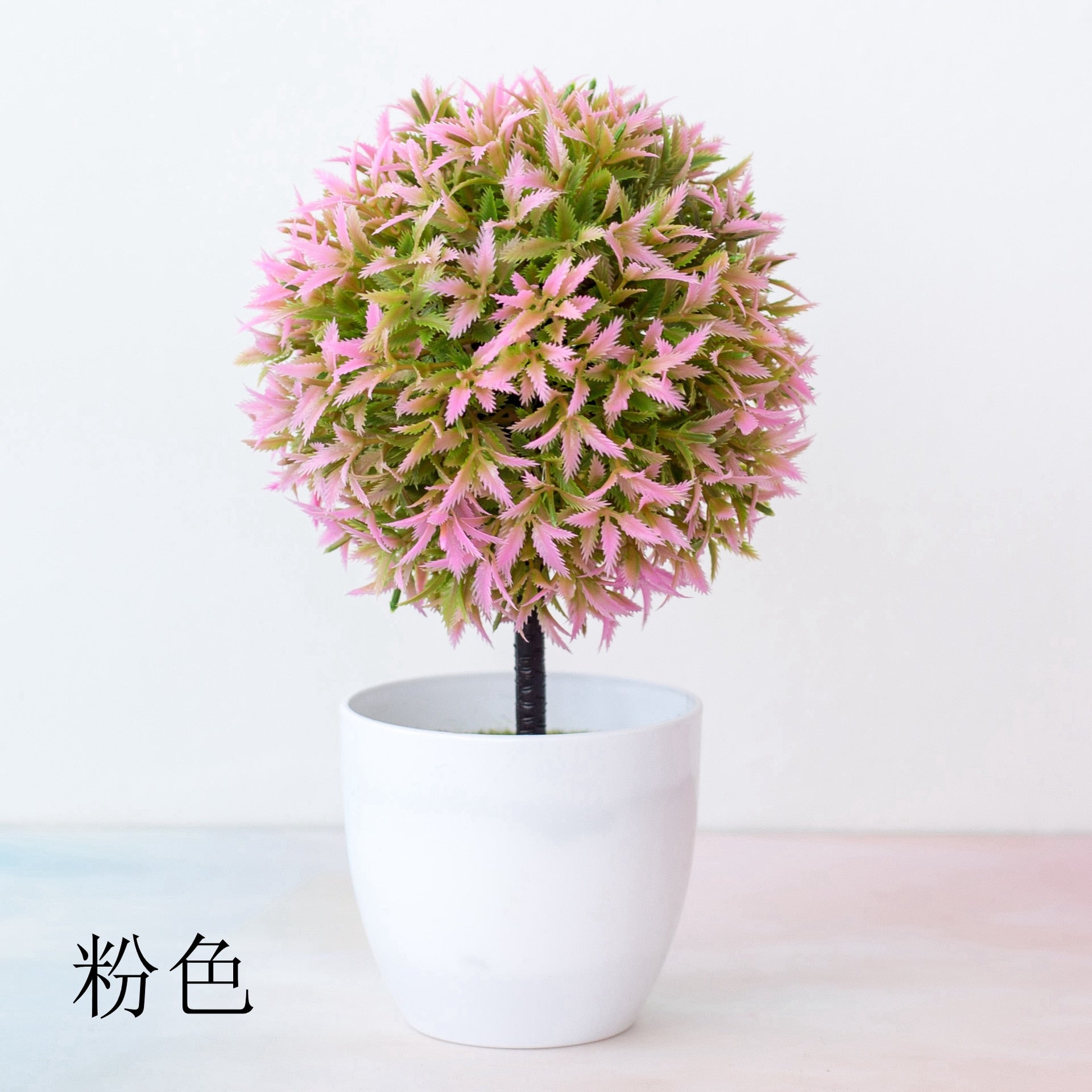 Cherry snowball simulation plant potted grass ball bonsai small tree home decoration flower ornaments creative mini ball