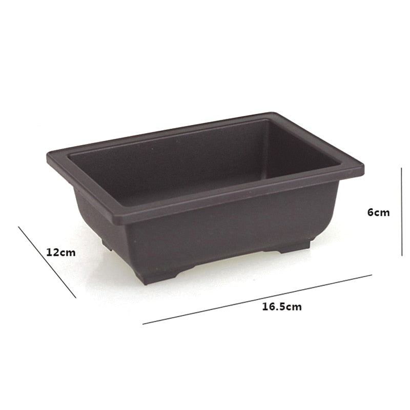 1PC Plastic Flower Pot Balcony Square Flower Pot Flower Bonsai Bowl Nursery Pot Flower Pot Imitation Rectangle Nursery Basin