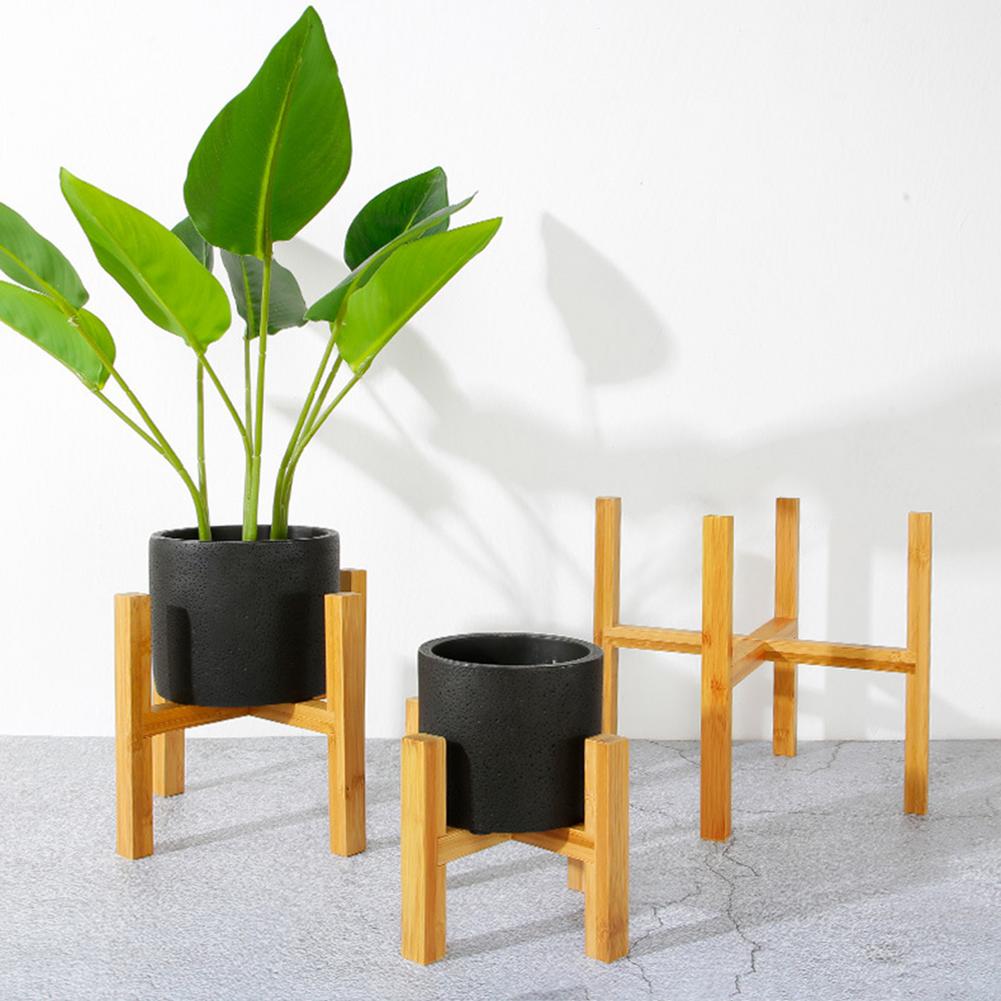 Wooden Plant Stand Flower Pot Base Holder Stool for Home Garden Indoor Outdoor Flower Plant Display Free Standing Bonsai Holder