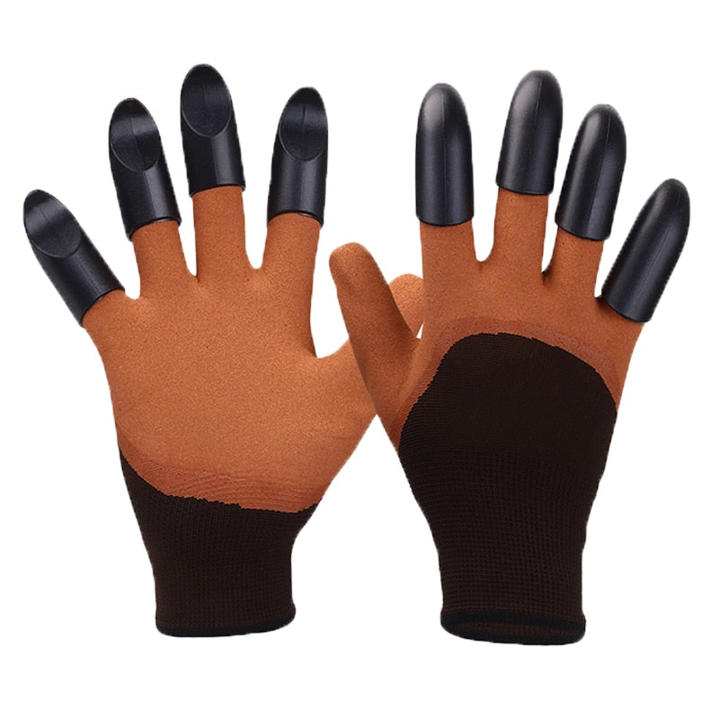 Garden gloves with claw Rubber gloves Garden dig planting waterproof outdoor l work gloves ABS Plastic 4/8 claw